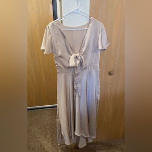 Floor length champagne dress